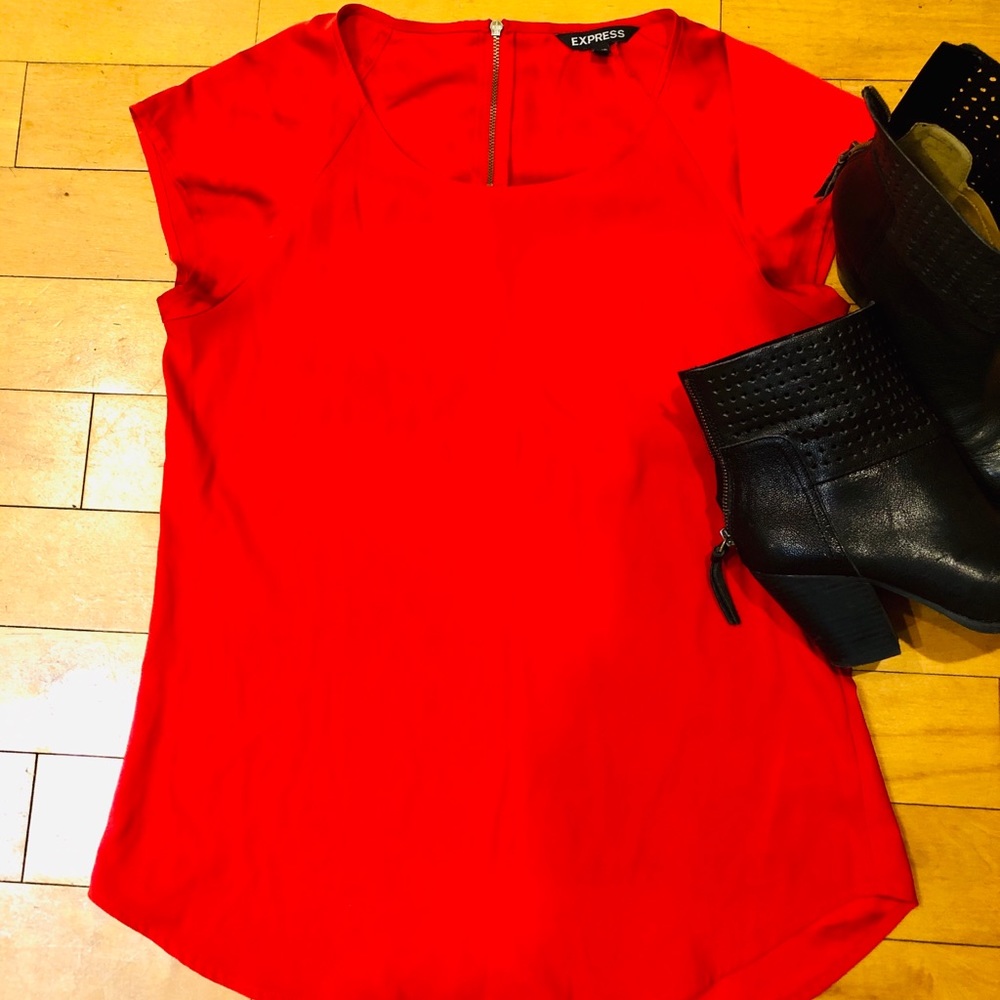 Express Dressy Back Zip Top